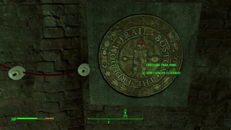 When you get to the wall under the church, spin the wheel to the letter that had a 1 next to it, hit "A" or whatever is the main interaction button. . Follow the freedom trail fallout 4